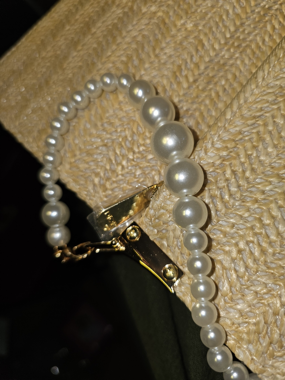 Dior Straw Pearl PurseTrim Shoulder Bag in Beige - Picture 7 of 15